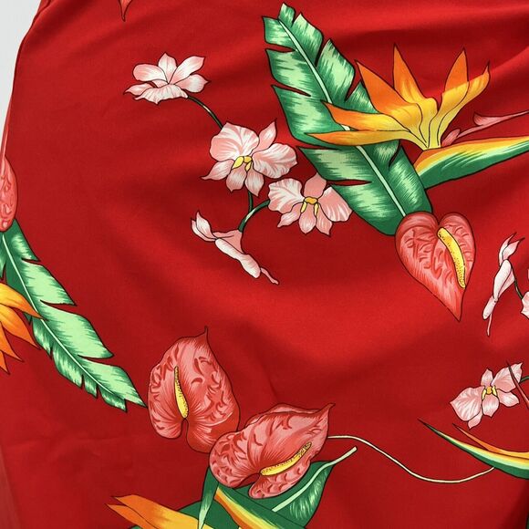 Vintage Hawaiian Red‎ Floral Wrap Mini Skirt Beach Coverup One Size - Picture 5 of 5